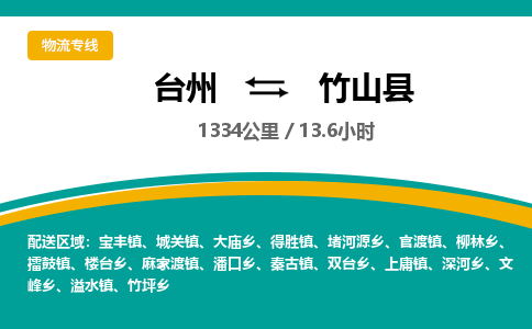 臺(tái)州到竹山縣物流專(zhuān)線