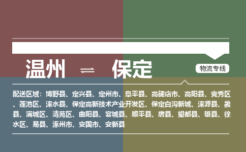 溫州到保定競秀區(qū)物流專線