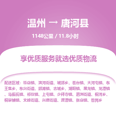 溫州到唐河縣物流專(zhuān)線