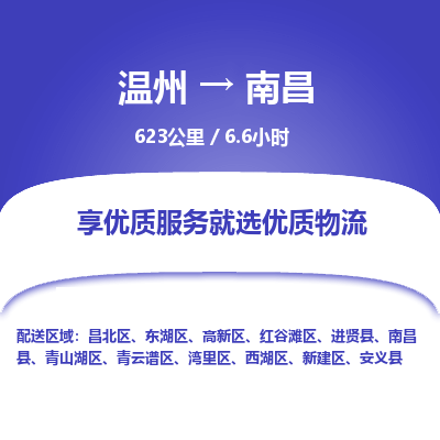 溫州到南昌新建區(qū)物流專線