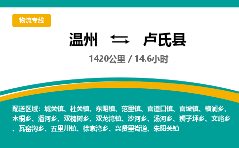 溫州到盧氏縣物流專(zhuān)線