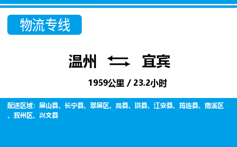 溫州到宜賓翠屏區(qū)物流專線