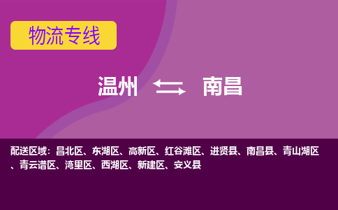 溫州到南昌紅谷灘區(qū)物流專線