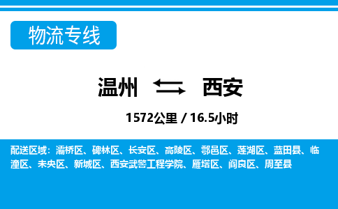 溫州到西安閻良區(qū)物流專線